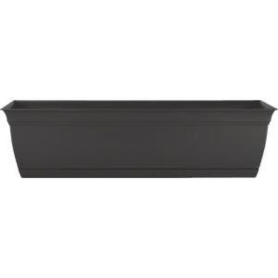 Picture of Window-box Planter Plastic Black Detachable-saucer 24"