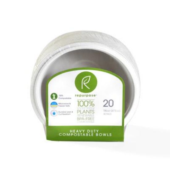 Picture of 20 Count, 16 Oz, Compostable Bowls, Biodegradable
