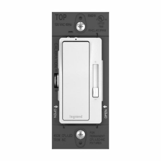 Picture of Legrand Radiant Series Rhcl453pwamcc4 Dimmer With Microban, 120 V, 450 W, Cfl, Led Lamp, 3-way, Whit...