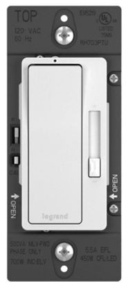 Picture of Legrand Radiant Rh703ptutcccv4 Dimmer, 120 Vac, Cfl, Efl, Elv, Halogen, Incandescent, Led, Mlb Lamp,...