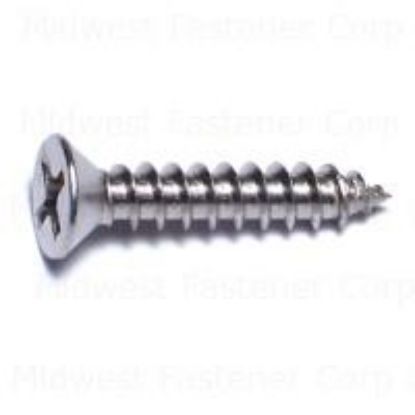 Picture of 6 X 3/4 Stainless Steel Sheet Metal Screws, Flat Head, Phillips