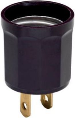 Picture of Socket-adapter Light-bulb-plug 2-pole 2-wire 125-volt Keyless Brown