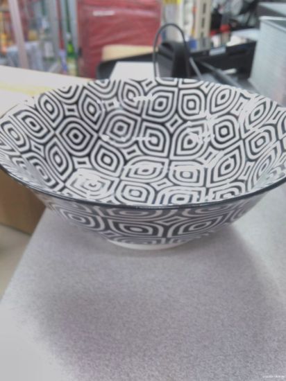 Picture of 8" Stamped Bowl Black Geo