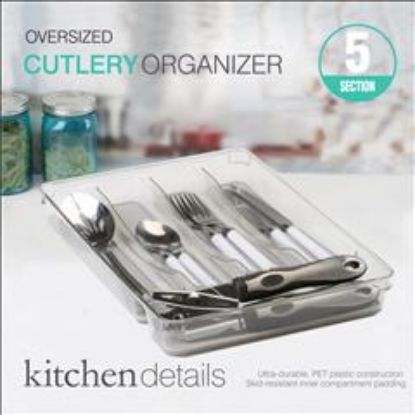 Picture of Cutlery-Tray 5 Compartment Clear W. Grey Non Slip Interior