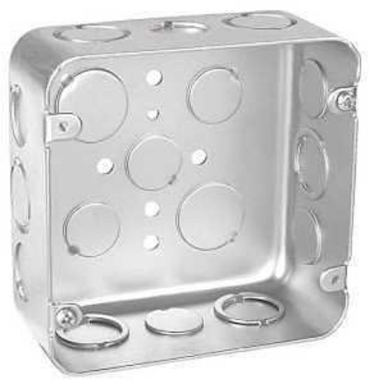 Picture of Junction-box Square Steel Drawn 1/2"-3/4"-ko 4-11/16" X 2-1/8" Deep