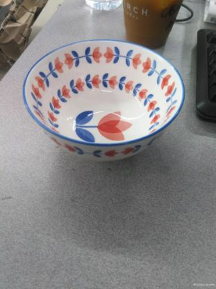 Picture of Stamped Bowl 4"red Tulip