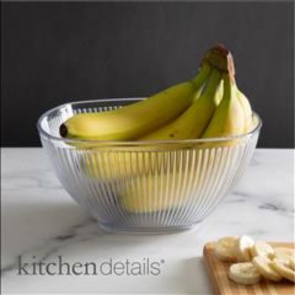 Picture of Square Ribbed Acrylic Bowl 3.35LT.- Asst. Smoke Gray & Clear