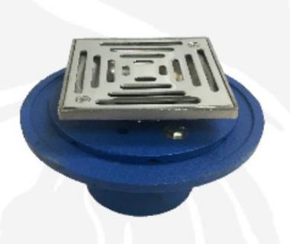 Picture of 2" Shower-drain Body Cast-iron No-hub With Square Chrome Top 4"