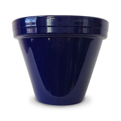 Picture of Flower-pot Ceramic Cobalt 8.5"