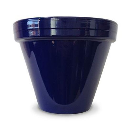 Picture of Flower-pot Ceramic Cobalt 8.5"